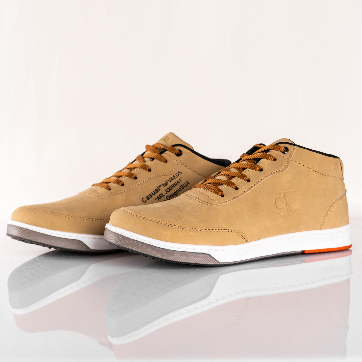 نیم بوت مردانه CK کرم مدل Sevil